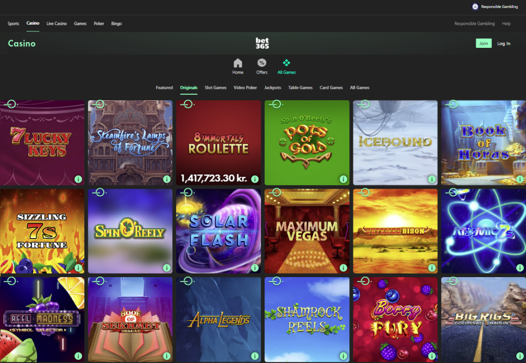 bet365 casino originale og eksklusive spil