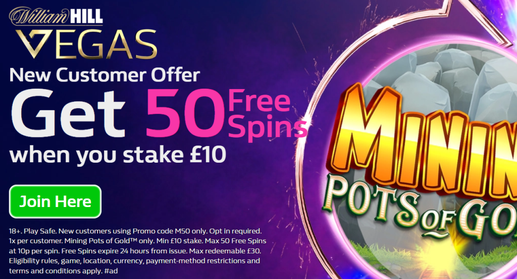 William Hill slots bonus with free spins