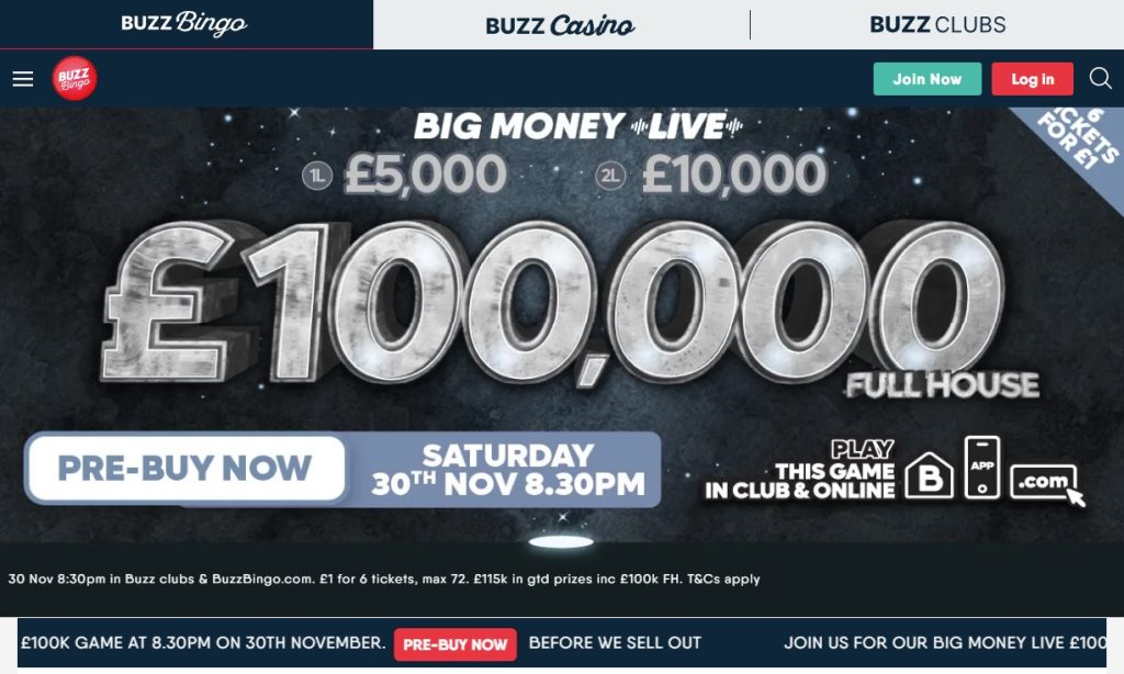 Buzz Live Bingo Games