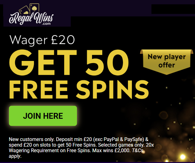 Regal Wins Casino Welcome Bonus Code UK