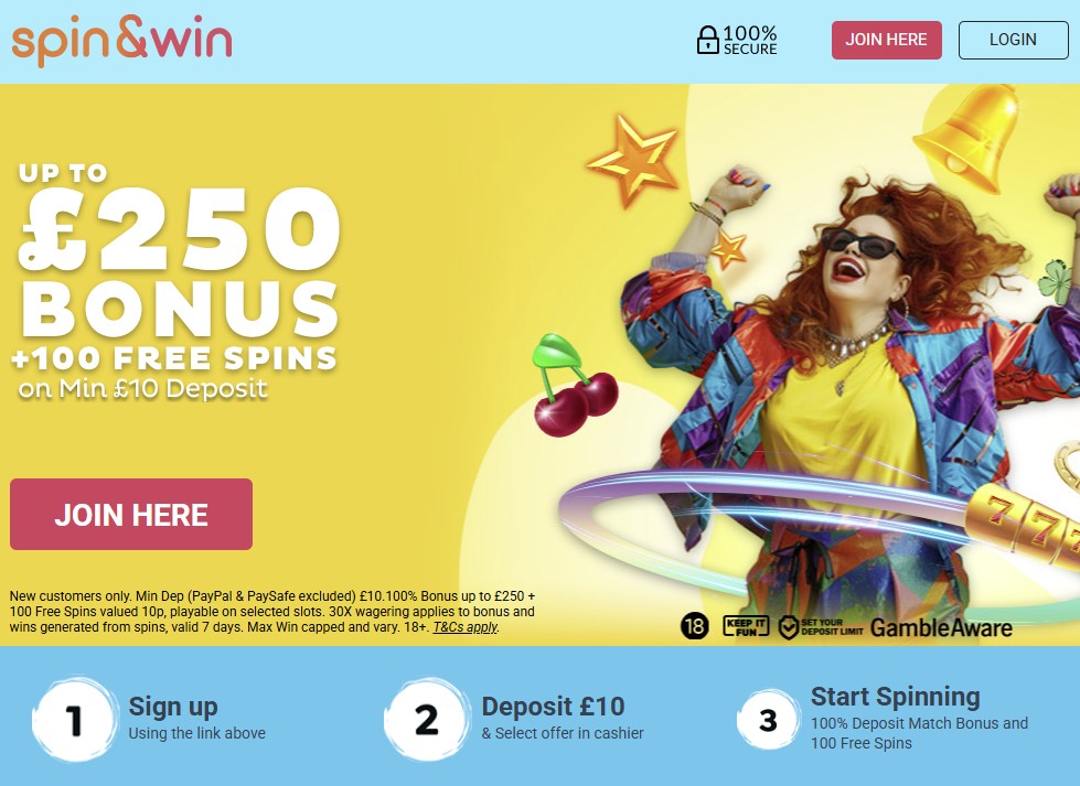 Spin Win Welcome Bonus UK