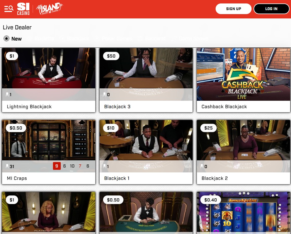 SI Casino Michigan Live Dealer Tables