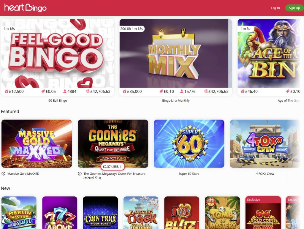 Heart Bingo Casino Games, Bingo Rooms and slots