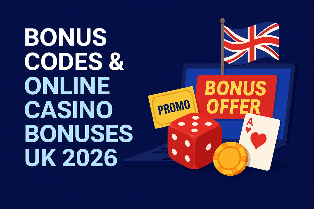 UK online casino bonus codes and promos banner